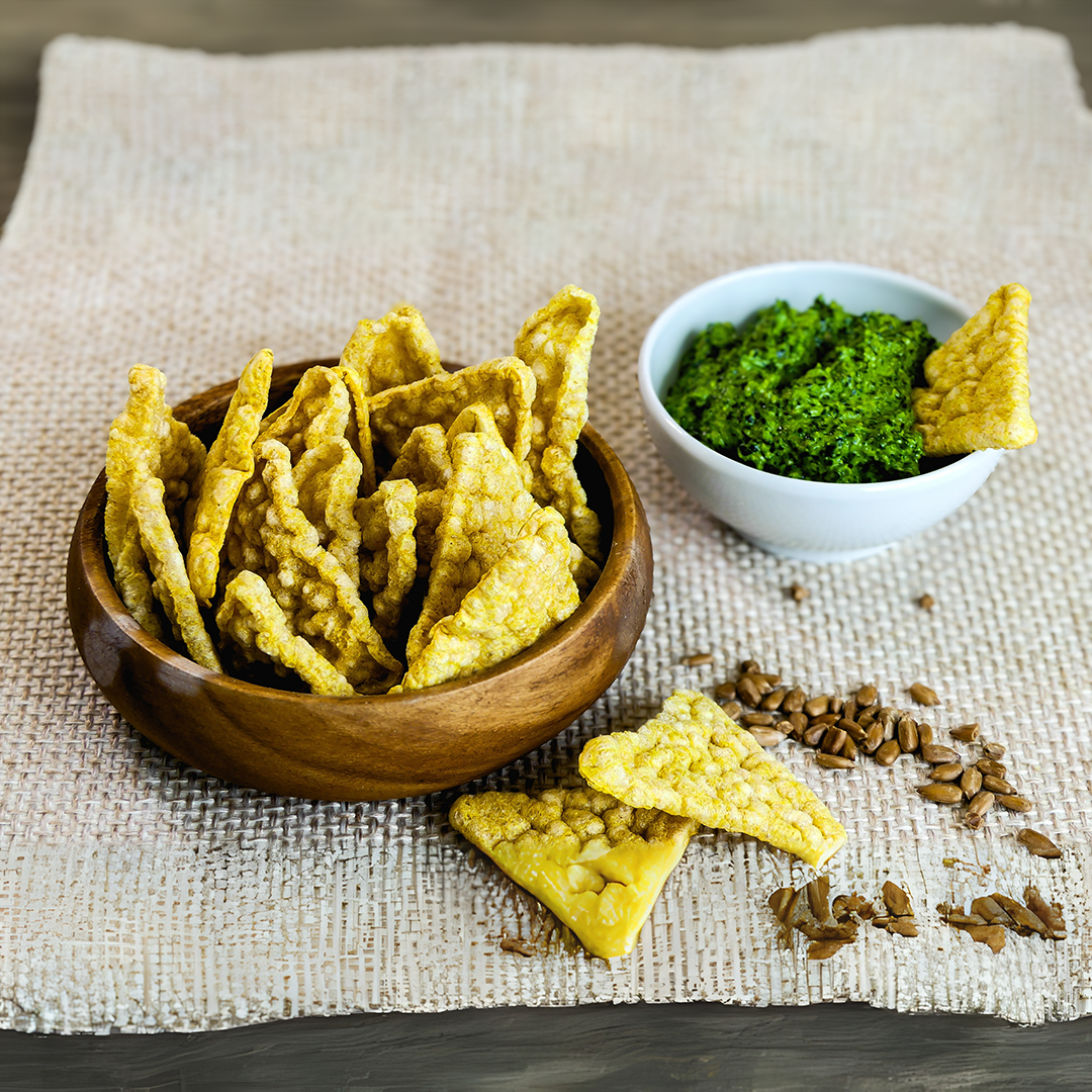 Snacks crunchy triangles (100% legumes) Turmeric & Pepper flavored