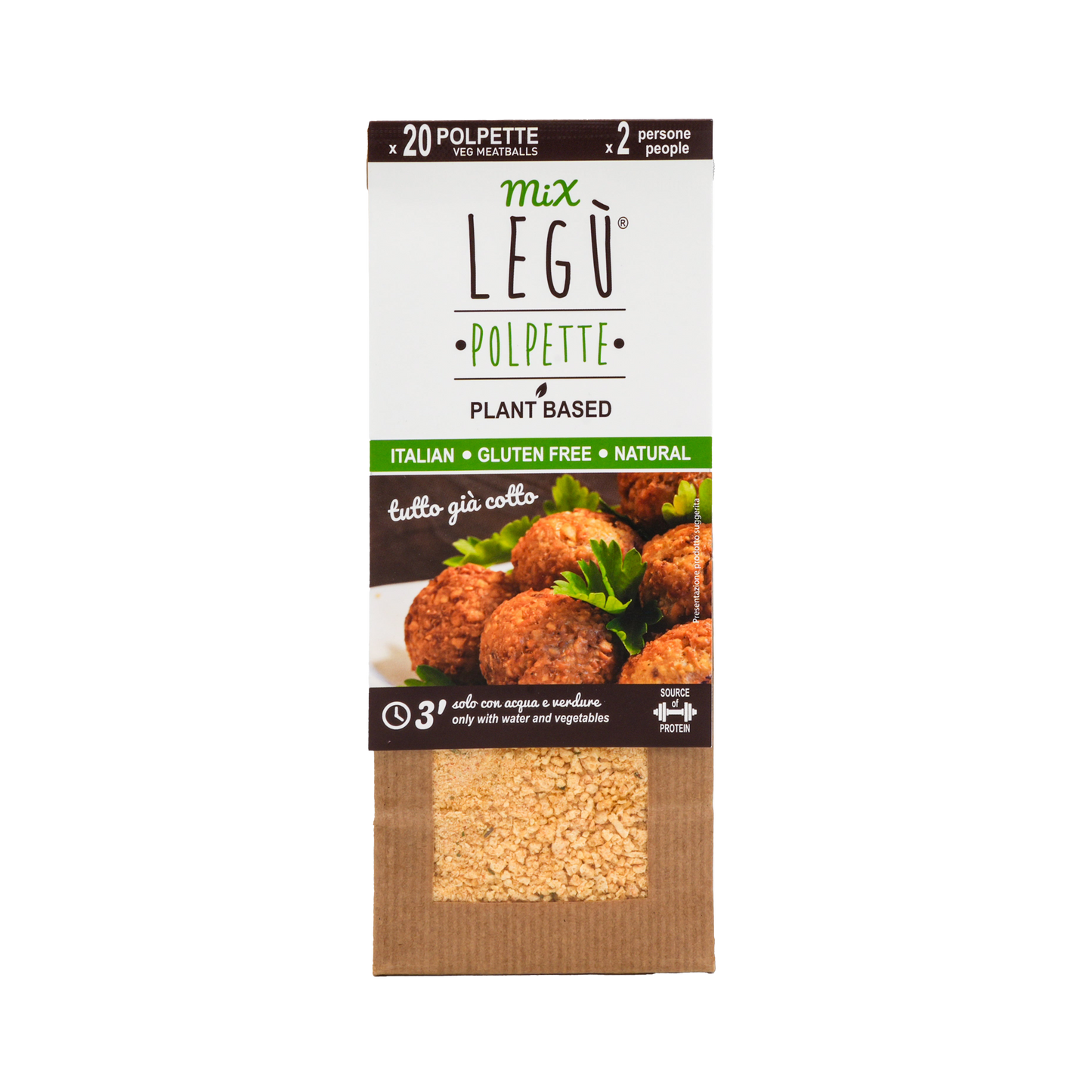 Pre-cooked organic meatball patty mix (lentils and chickpeas)