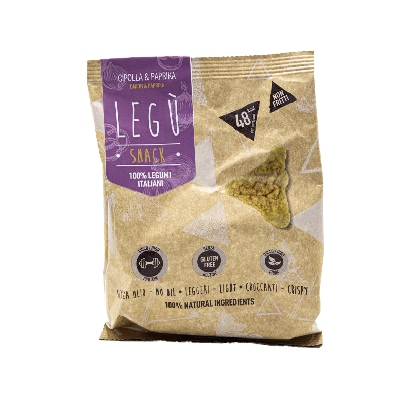 Snacks crunchy triangles (100% legumes) Onion and Paprika flavored