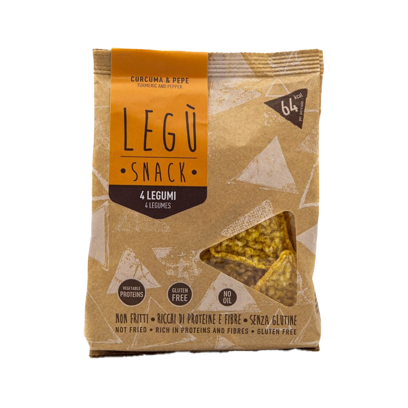 Snacks crunchy triangles (100% legumes) Turmeric & Pepper flavored